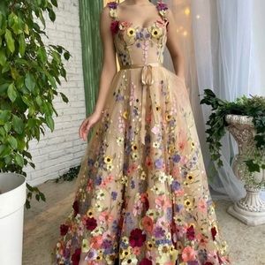 3 D flowered Formal Wvent Dress Gala dress Brithday Dress Wedding guest dress